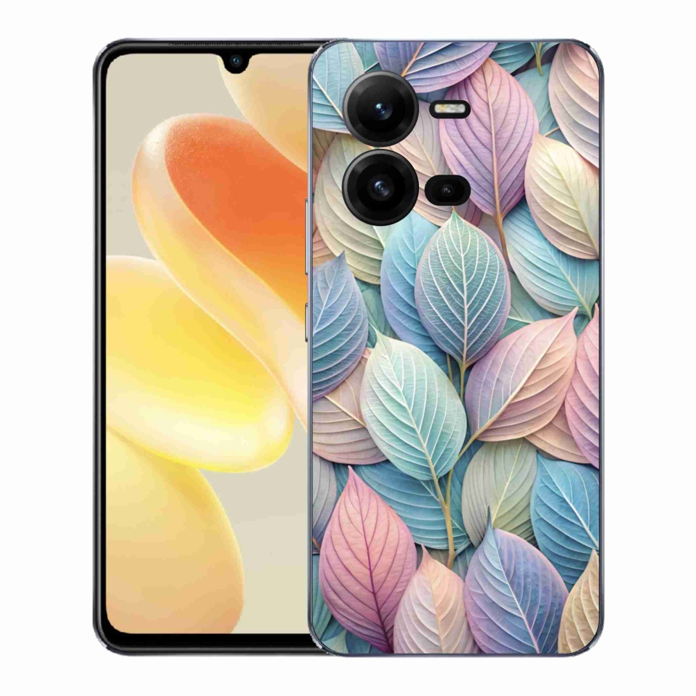 Gelový kryt mmCase na Vivo X80 Lite - pastelové listy