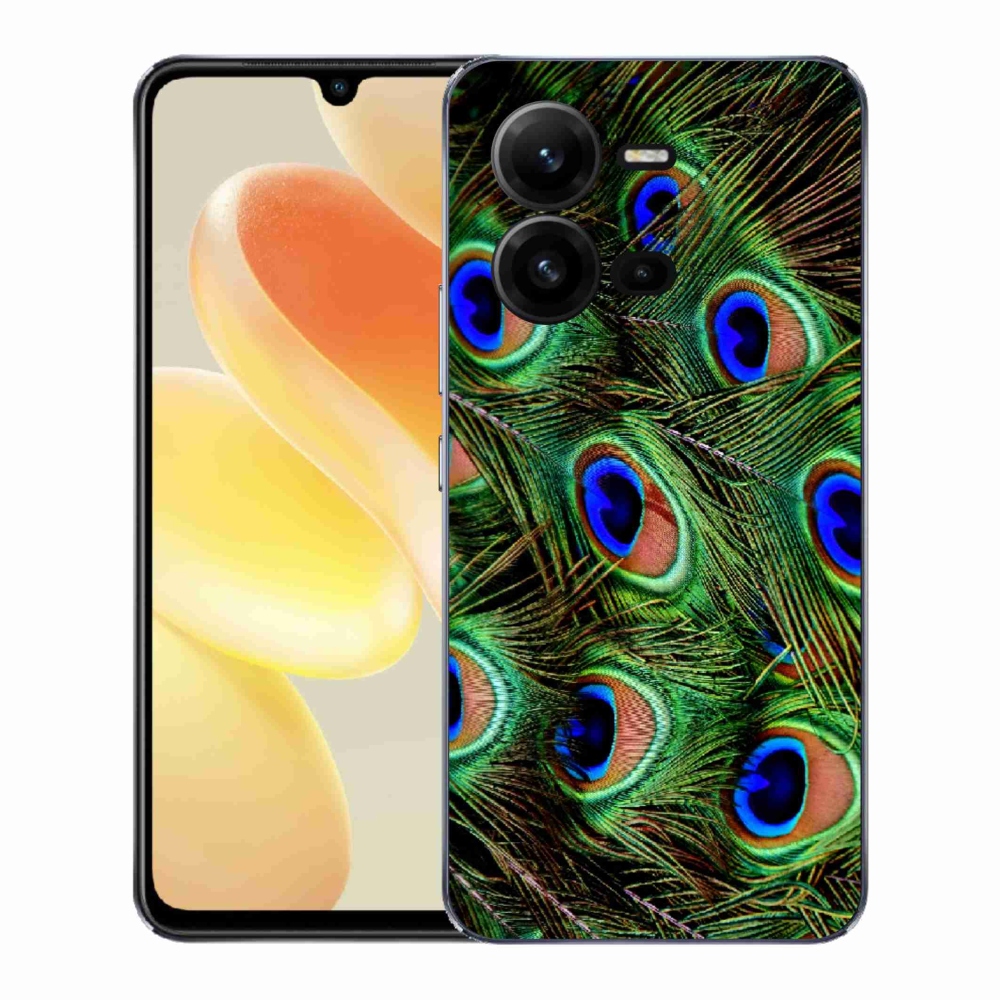 Gelový kryt mmCase na Vivo X80 Lite - paví peří
