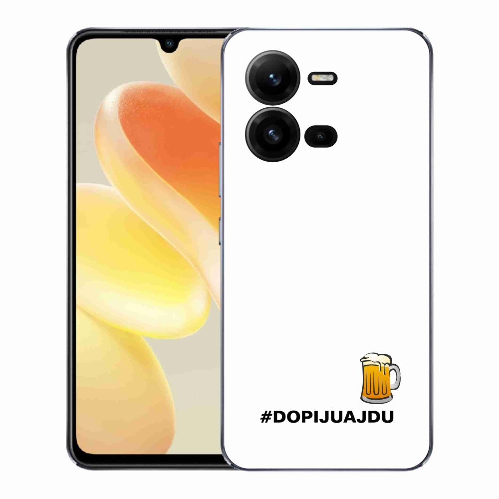 Gelový kryt mmCase na Vivo X80 Lite - pivní motiv 1 bílé pozadí