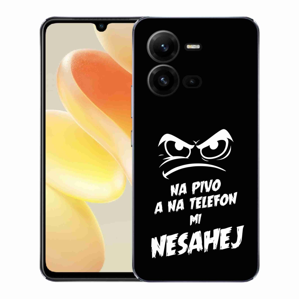 Gelový kryt mmCase na Vivo X80 Lite - pivní motiv 2 černé pozadí