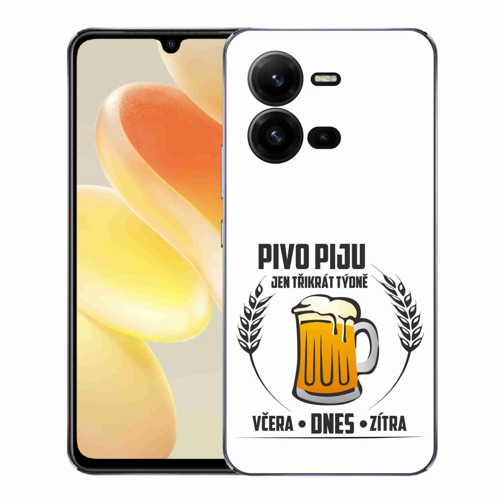 Gelový kryt mmCase na Vivo X80 Lite - pivní motiv bílé pozadí