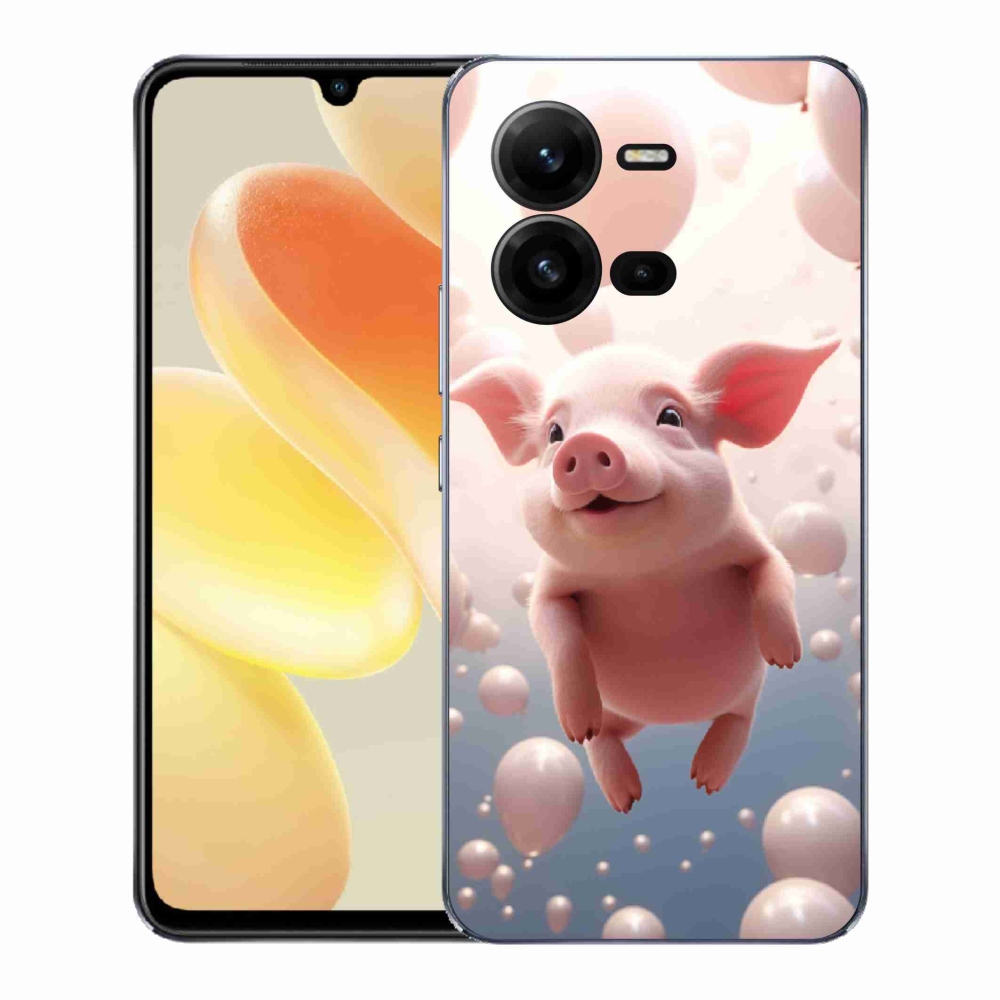 Gelový kryt mmCase na Vivo X80 Lite - prasátko s balónky