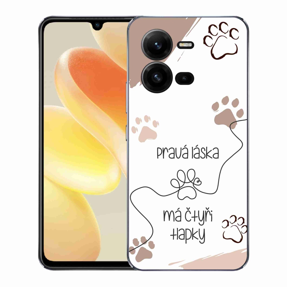 Gelový kryt mmCase na Vivo X80 Lite - psí motiv 1 bílé pozadí