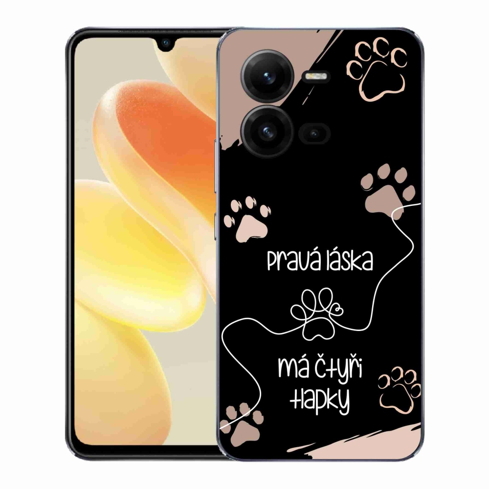 Gelový kryt mmCase na Vivo X80 Lite - psí motiv 1 černé pozadí