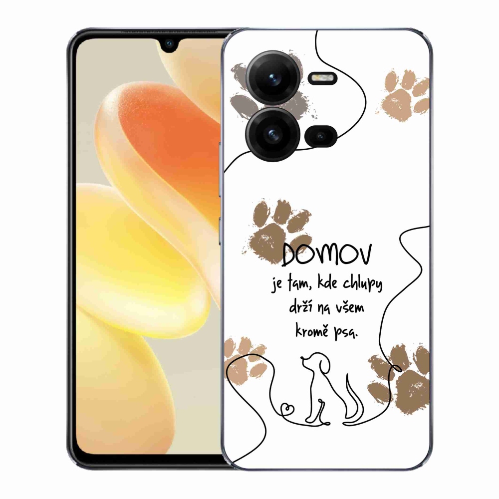 Gelový kryt mmCase na Vivo X80 Lite - psí motiv bílé pozadí