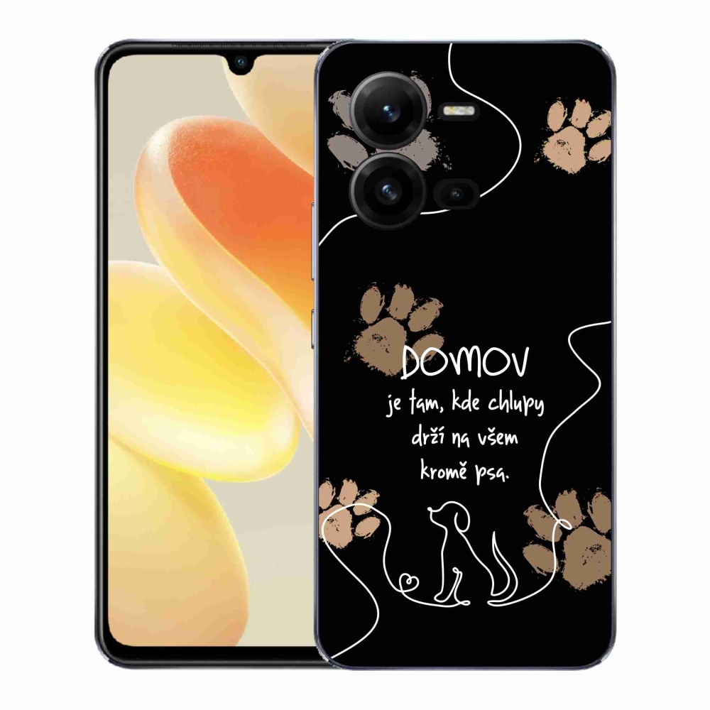 Gelový kryt mmCase na Vivo X80 Lite - psí motiv černé pozadí
