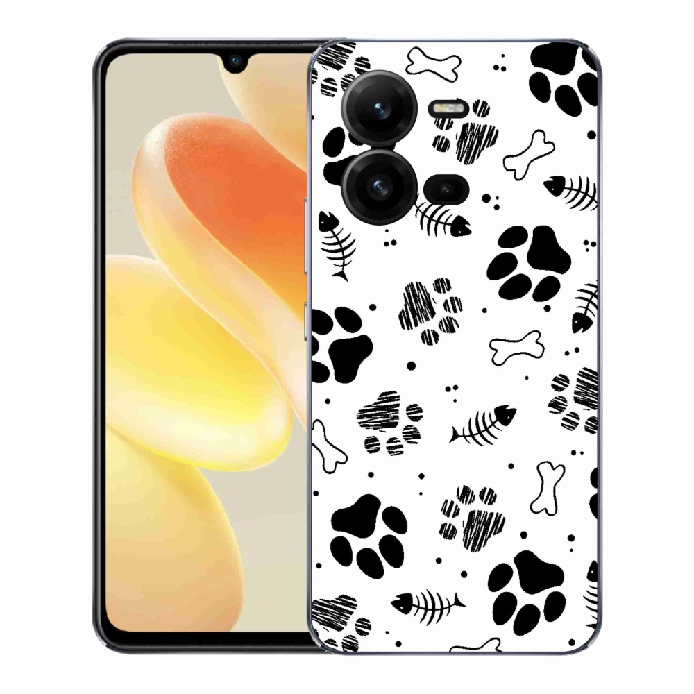 Gelový kryt mmCase na Vivo X80 Lite - psí tlapky 1