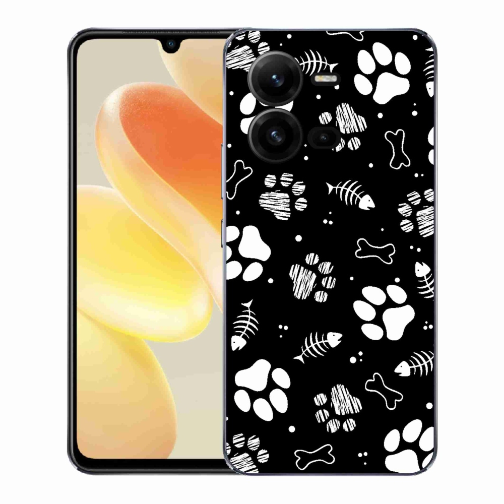 Gelový kryt mmCase na Vivo X80 Lite - psí tlapky