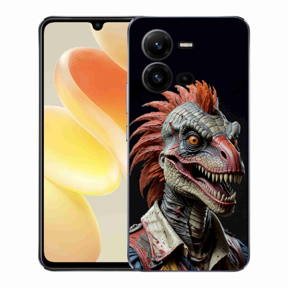Gelový kryt mmCase na Vivo X80 Lite - punk dinosaurus