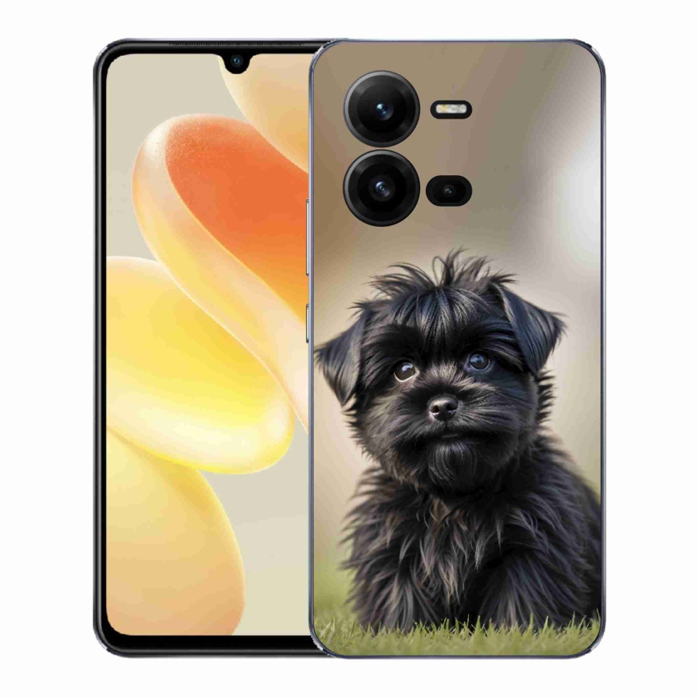 Gelový kryt mmCase na Vivo X80 Lite - roztomilý černý pejsek