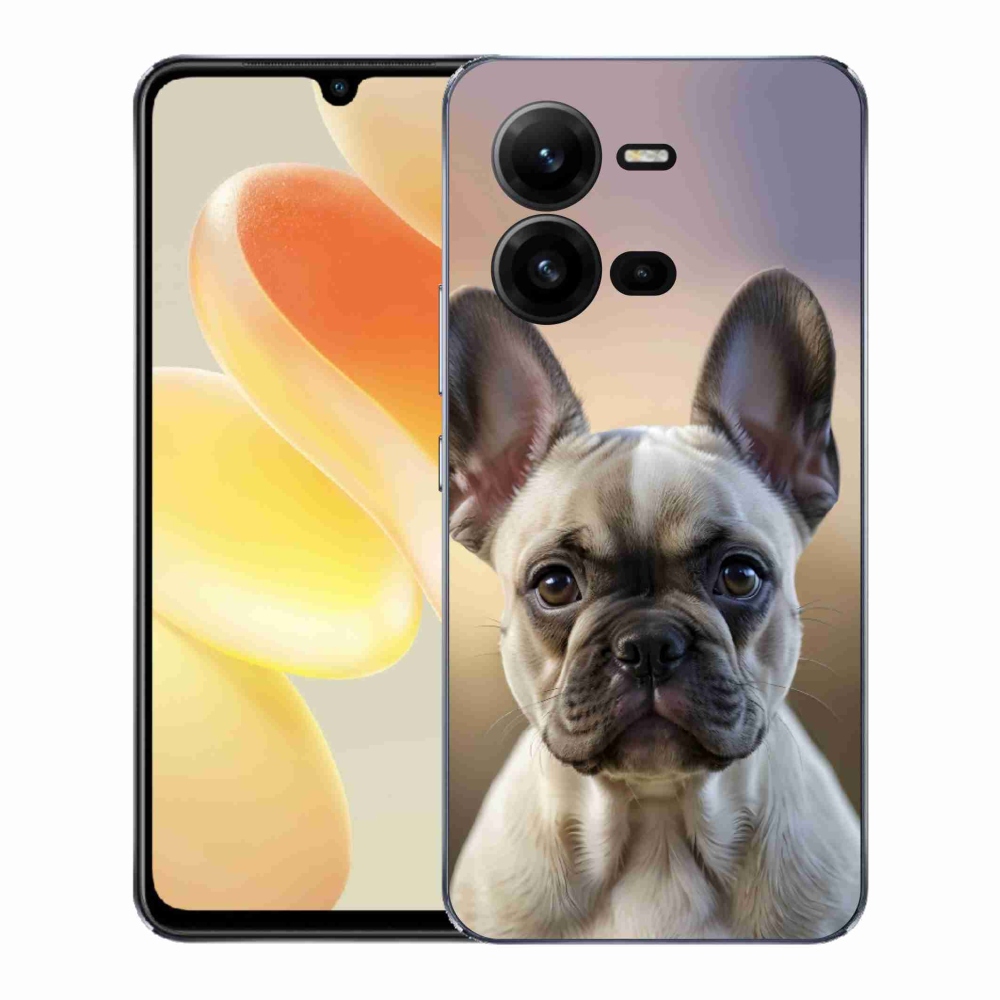 Gelový kryt mmCase na Vivo X80 Lite - roztomilý francouzský buldoček