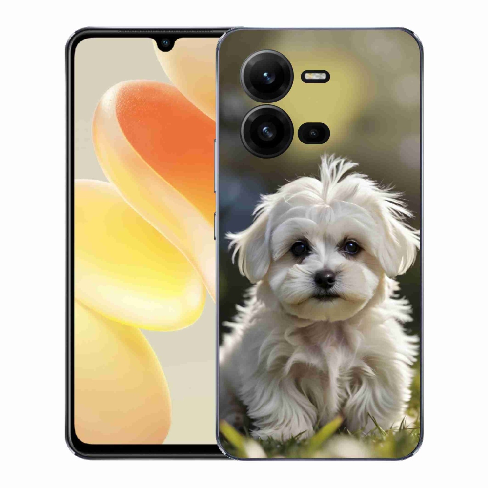 Gelový kryt mmCase na Vivo X80 Lite - roztomilý maltézský psík