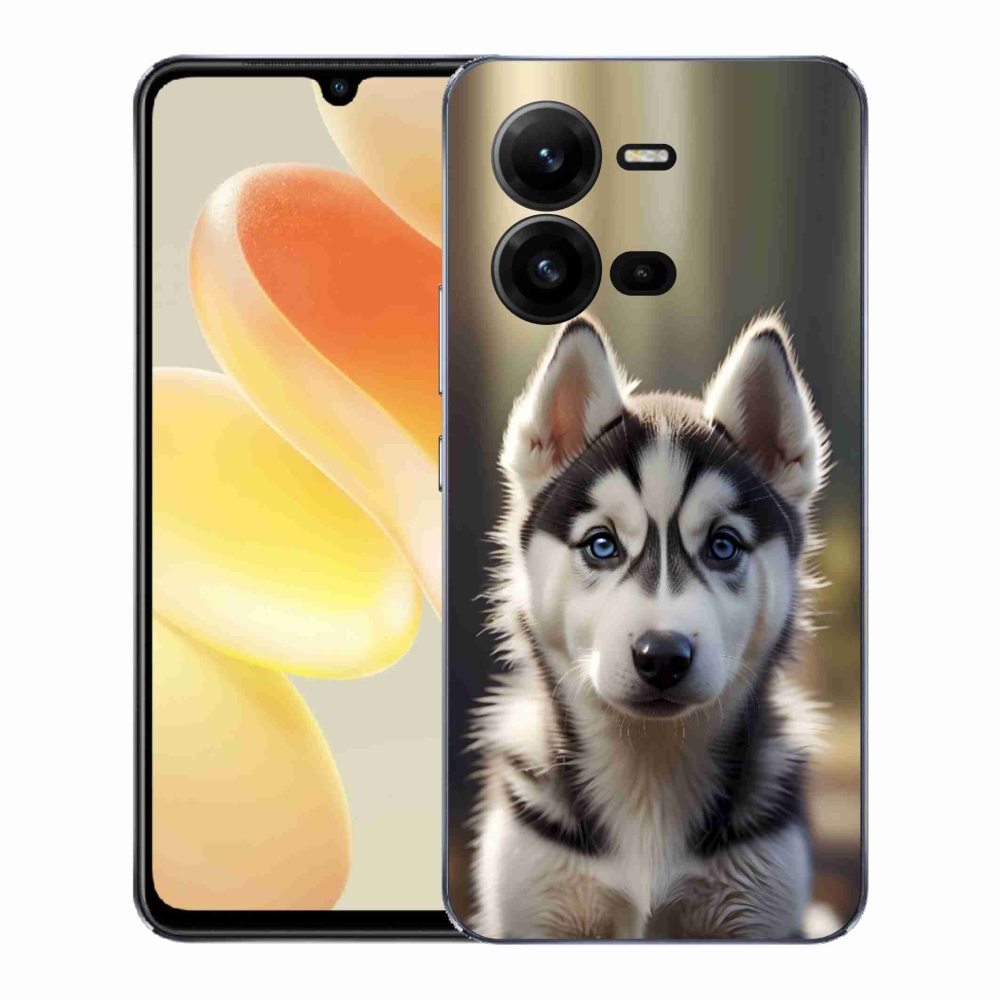 Gelový kryt mmCase na Vivo X80 Lite - roztomilý sibiřský husky