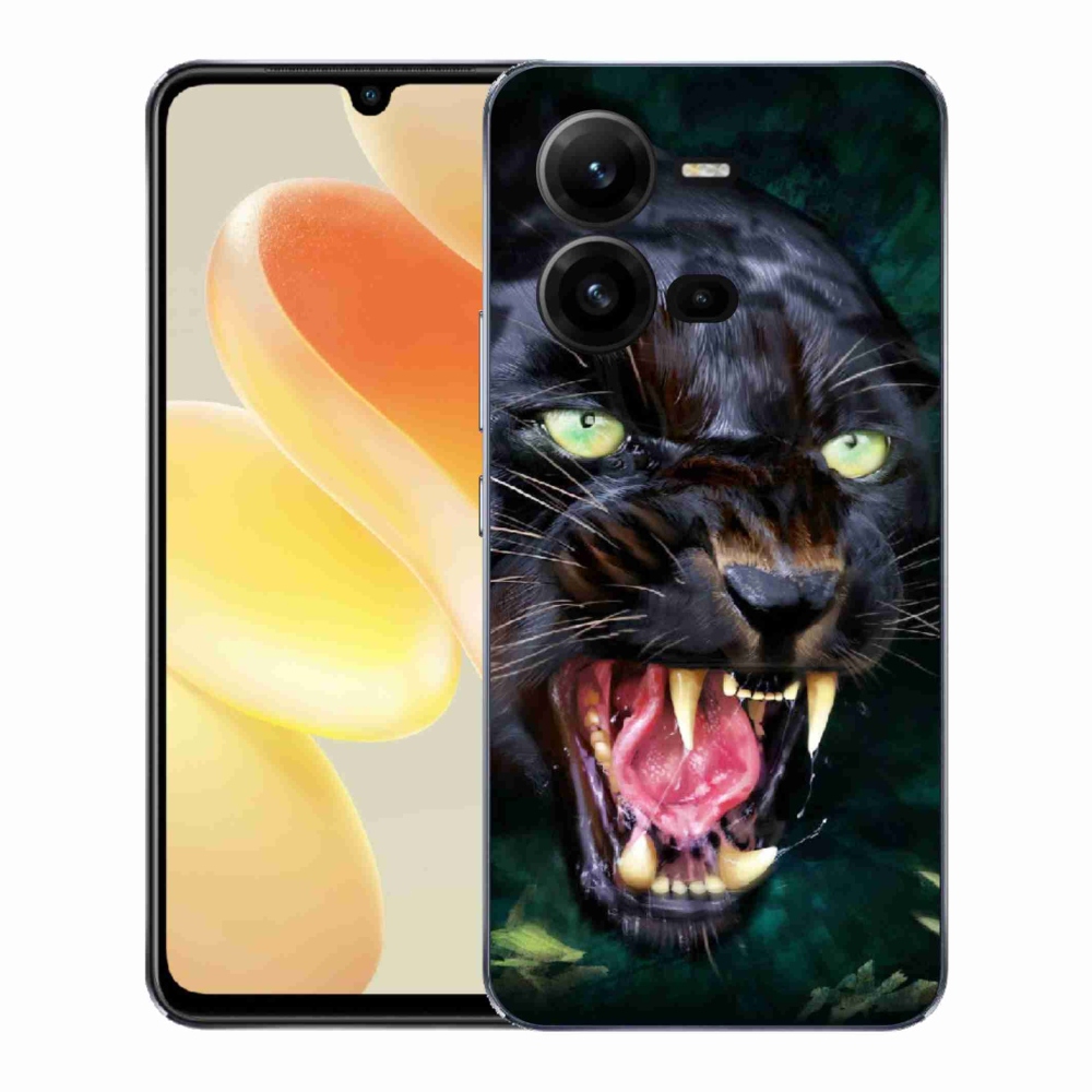 Gelový kryt mmCase na Vivo X80 Lite - rozzuřený černý panter