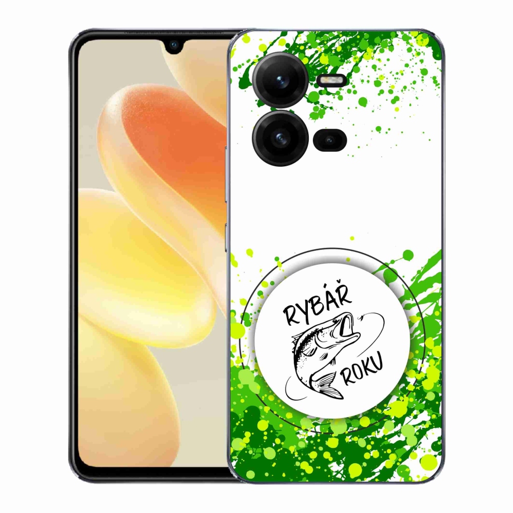 Gelový kryt mmCase na Vivo X80 Lite - rybář roku bílé pozadí