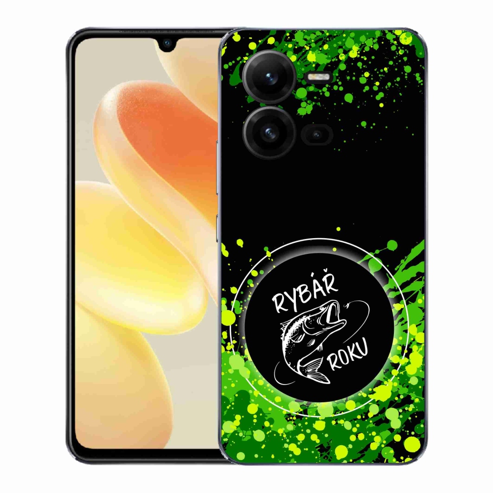 Gelový kryt mmCase na Vivo X80 Lite - rybář roku černé pozadí