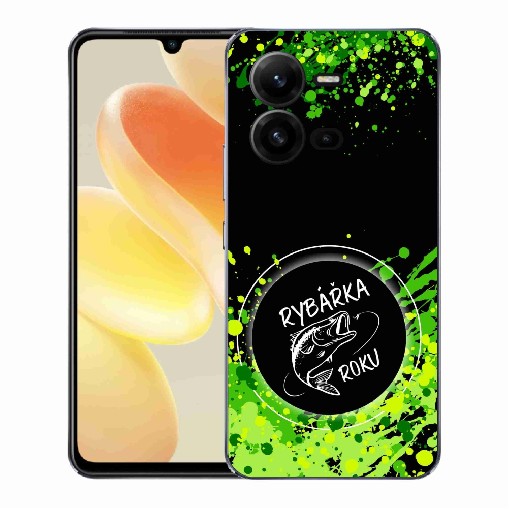 Gelový kryt mmCase na Vivo X80 Lite - rybářka roku černé pozadí