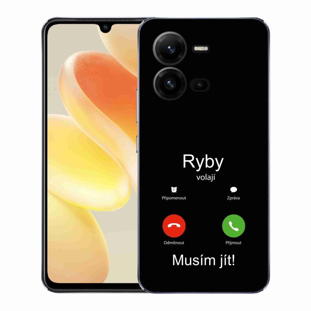 Gelový kryt mmCase na Vivo X80 Lite - ryby volají černé pozadí