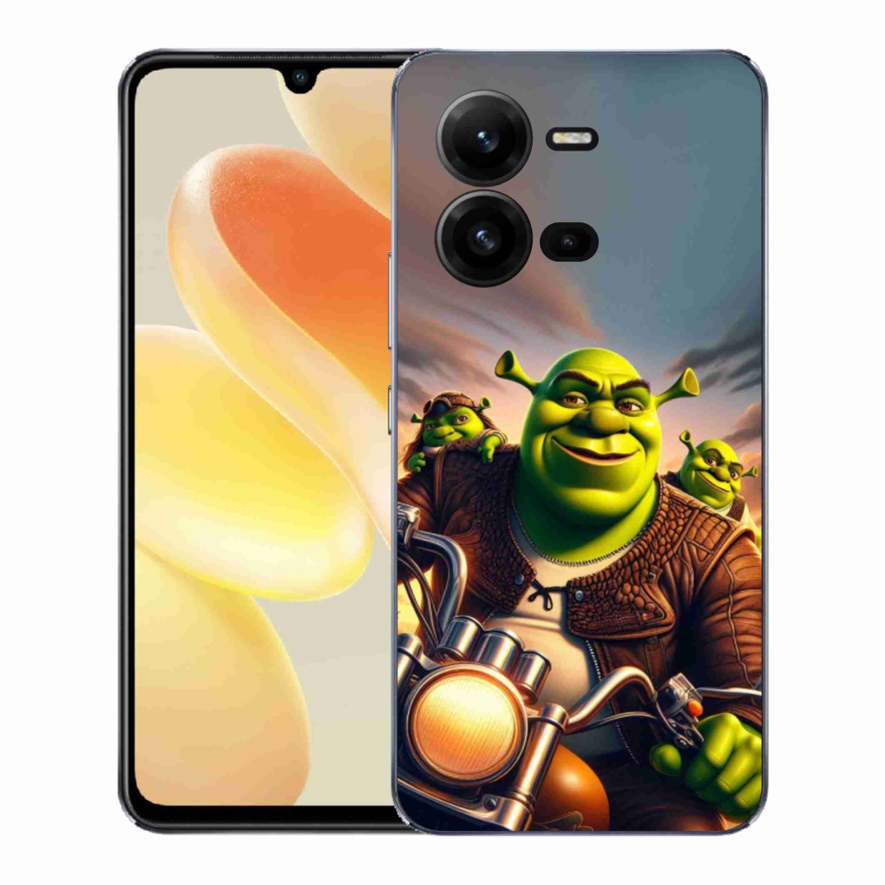 Gelový kryt mmCase na Vivo X80 Lite - shrek na motorce