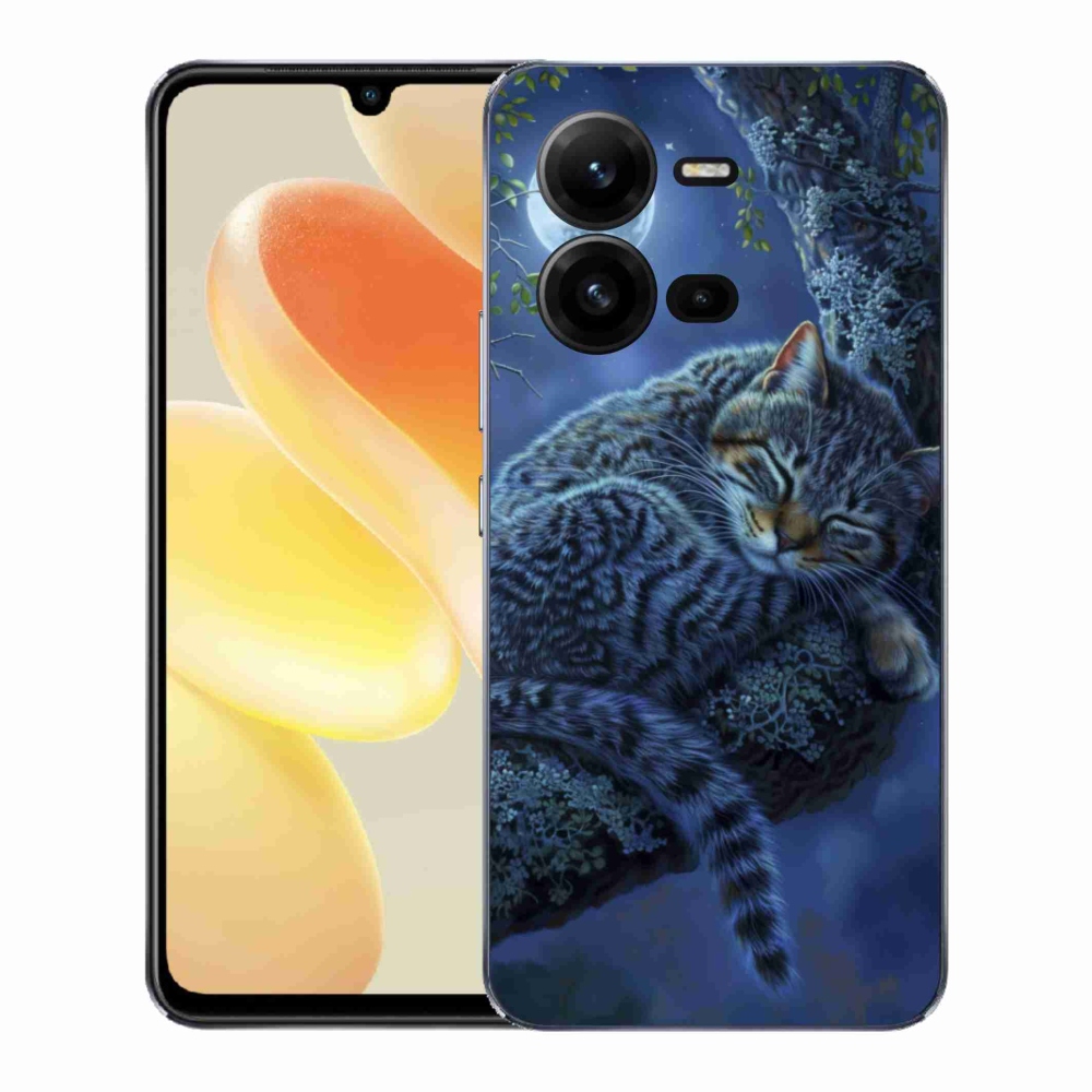 Gelový kryt mmCase na Vivo X80 Lite - spící kočka
