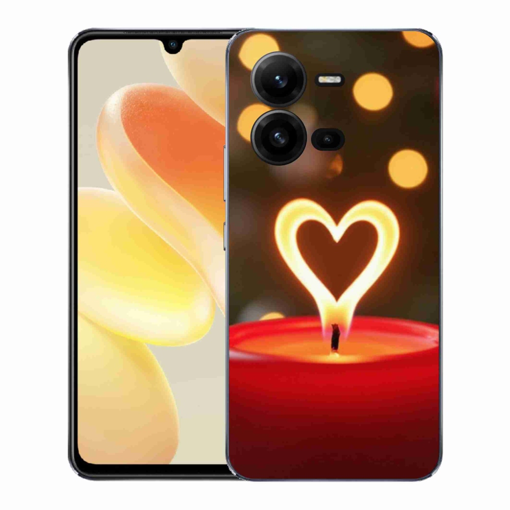 Gelový kryt mmCase na Vivo X80 Lite - srdce z plamene