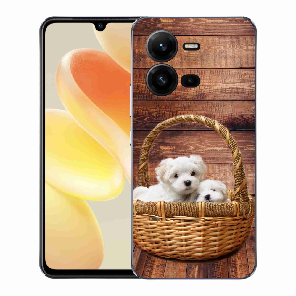 Gelový kryt mmCase na Vivo X80 Lite - štěňátka