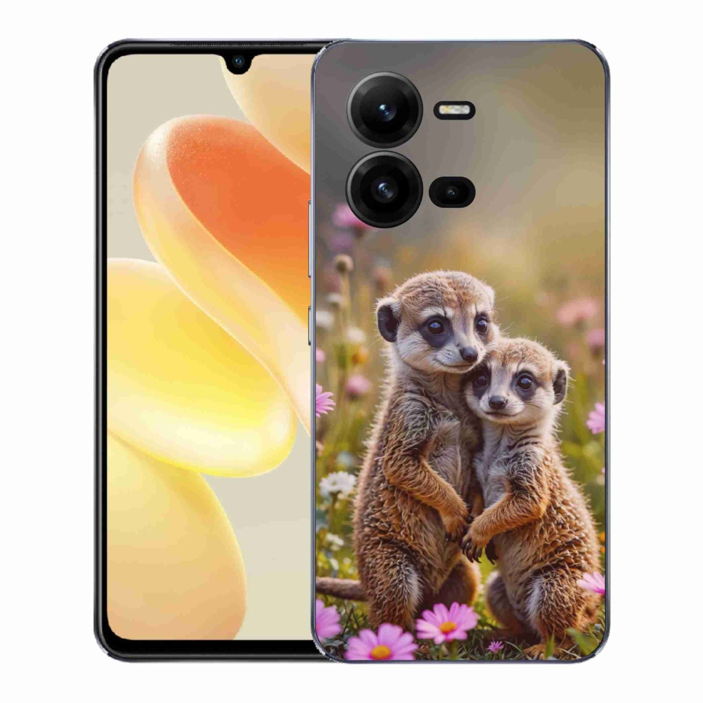 Gelový kryt mmCase na Vivo X80 Lite - surikatí duo