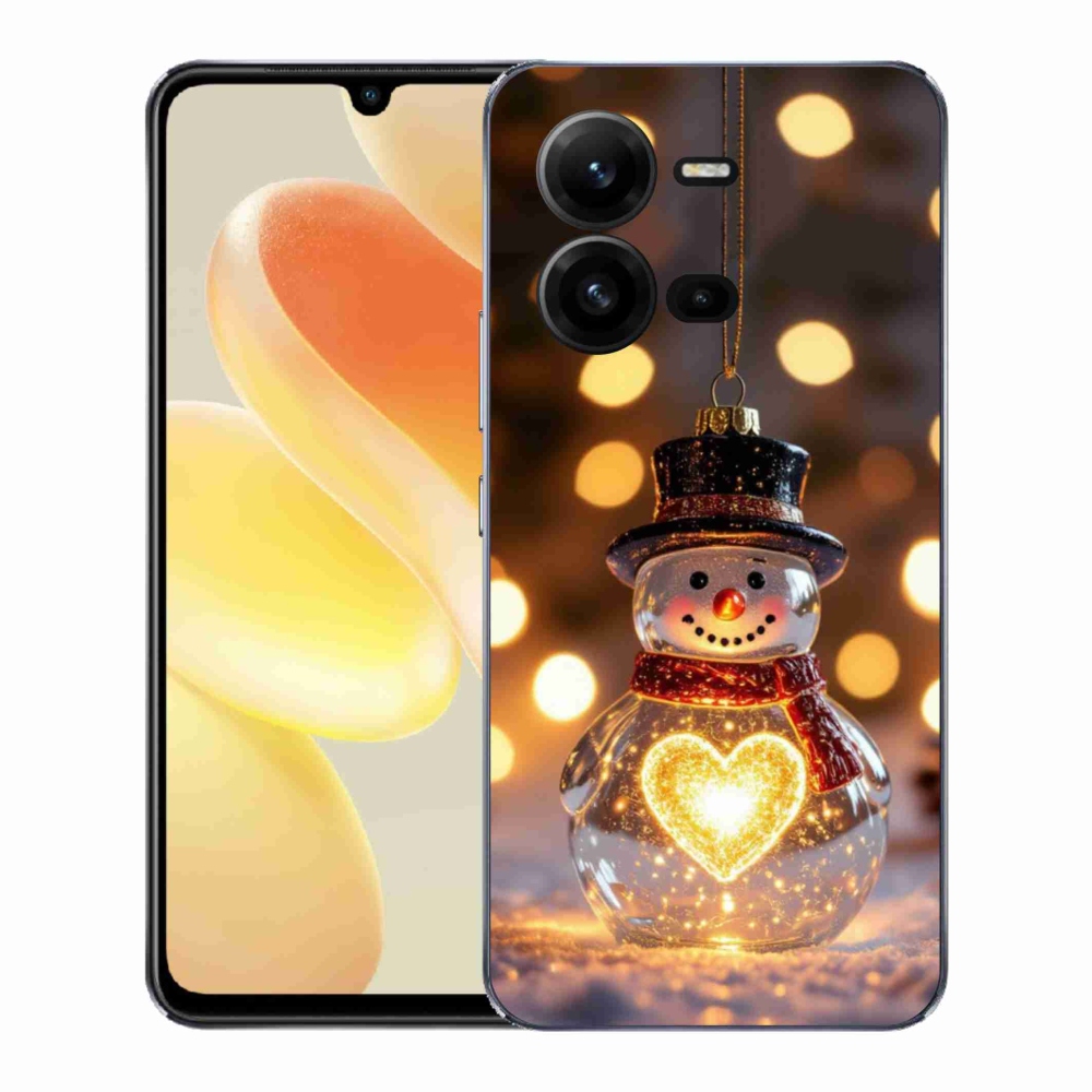Gelový kryt mmCase na Vivo X80 Lite - svítící vánoční sněhulák