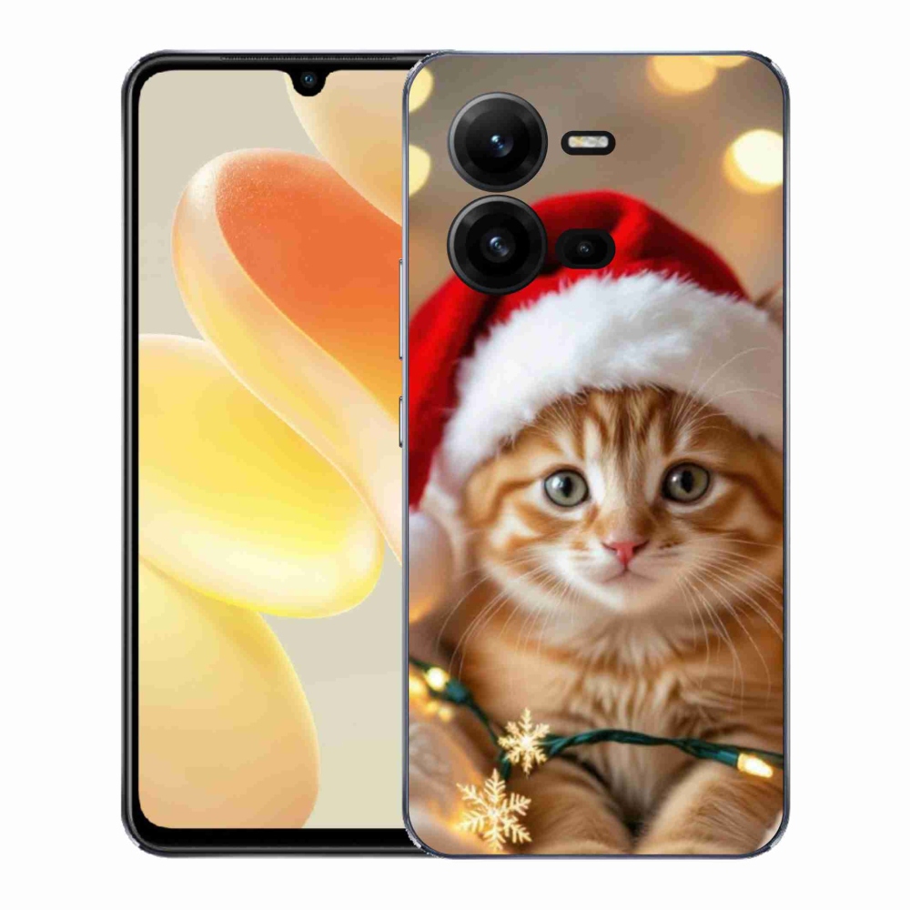 Gelový kryt mmCase na Vivo X80 Lite - vánoční kotě