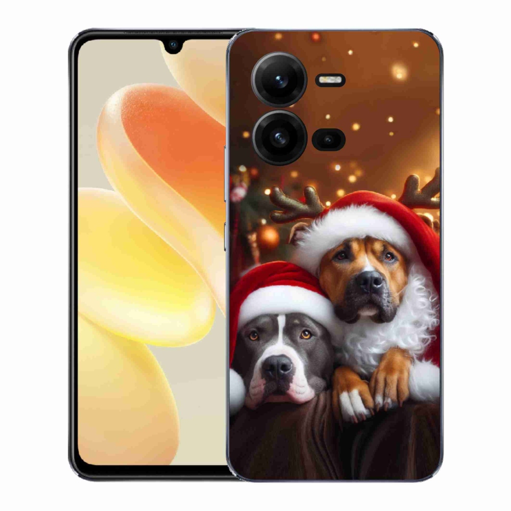 Gelový kryt mmCase na Vivo X80 Lite - vánoční psi