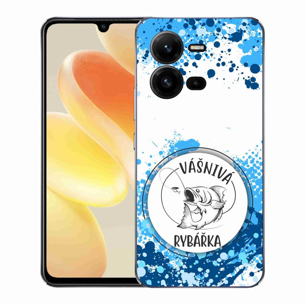 Gelový kryt mmCase na Vivo X80 Lite - vášnivá rybářka bílé pozadí