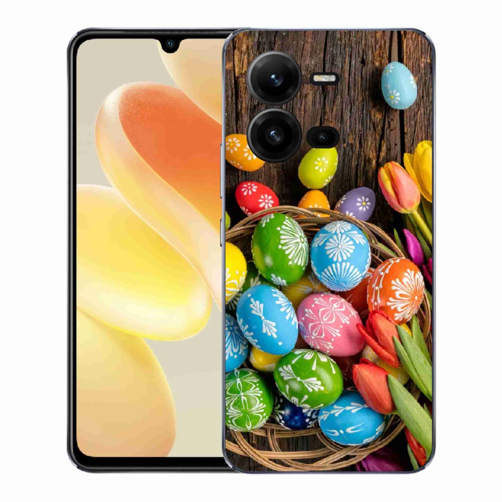 Gelový kryt mmCase na Vivo X80 Lite - velikonoční vajíčka