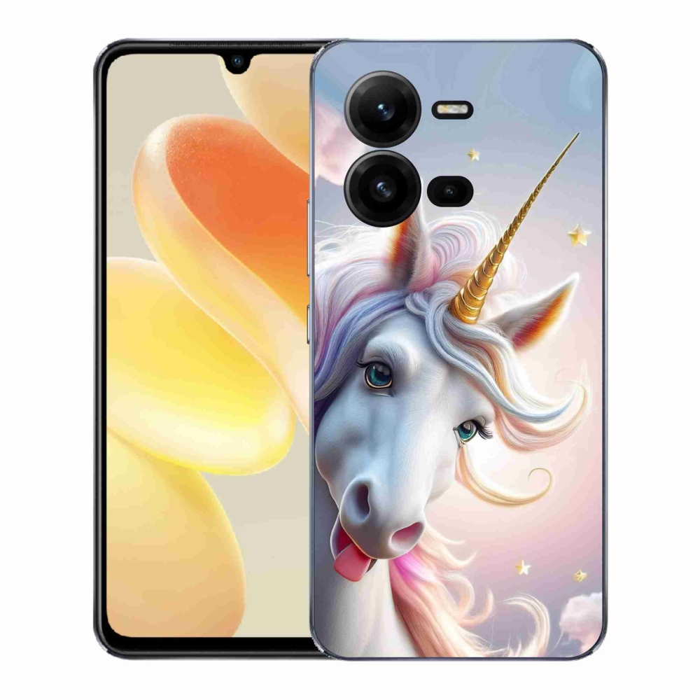Gelový kryt mmCase na Vivo X80 Lite - veselý jednorožec