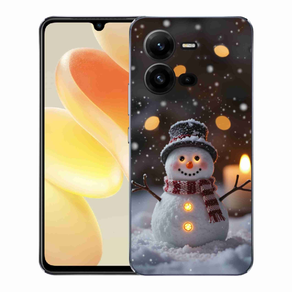 Gelový kryt mmCase na Vivo X80 Lite - veselý sněhulák