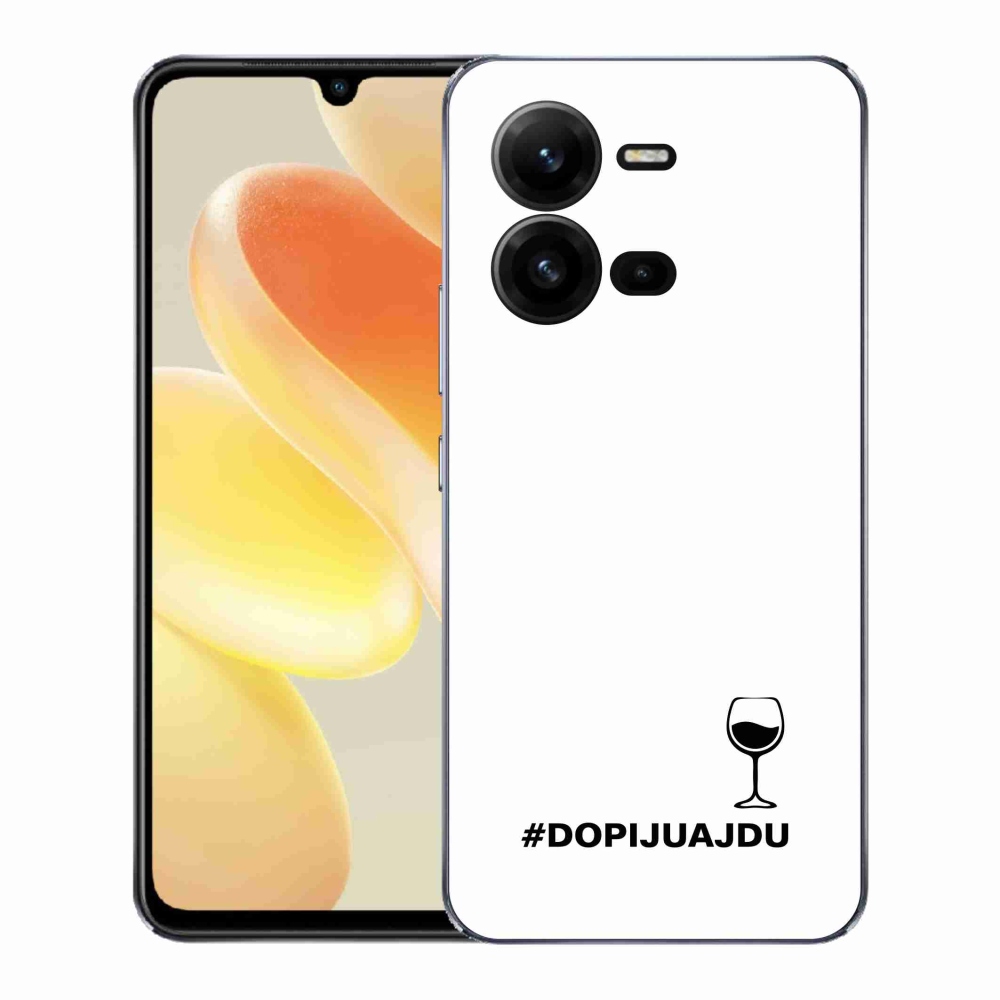 Gelový kryt mmCase na Vivo X80 Lite - vinný motiv bílé pozadí