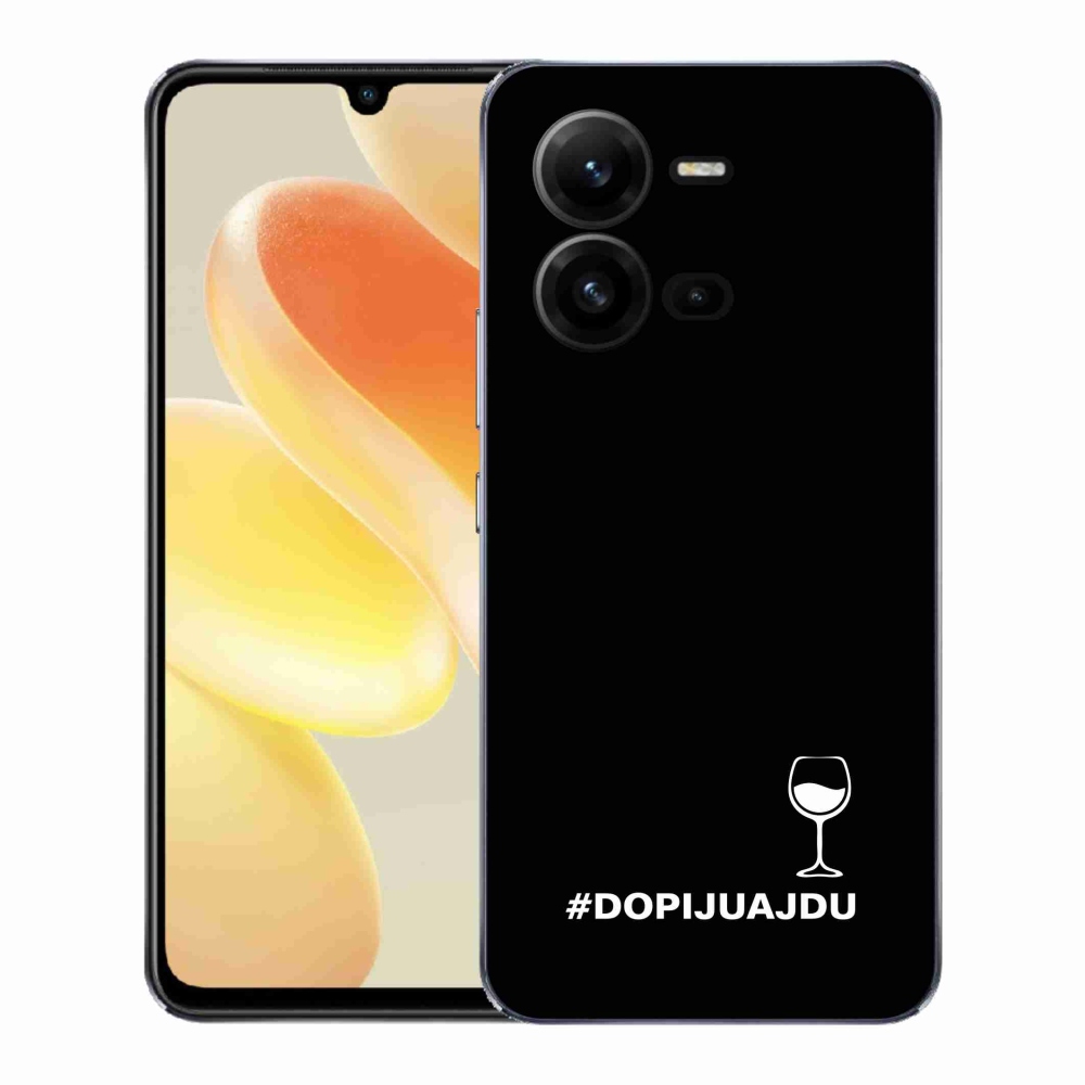Gelový kryt mmCase na Vivo X80 Lite - vinný motiv černé pozadí
