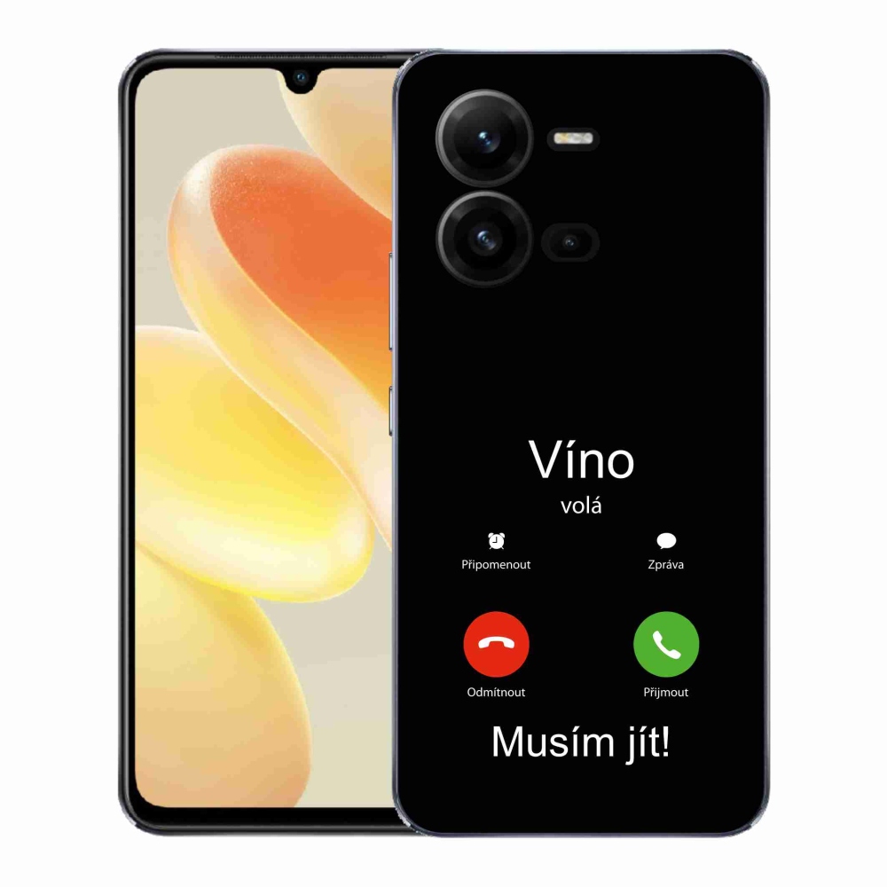 Gelový kryt mmCase na Vivo X80 Lite - víno volá černé pozadí