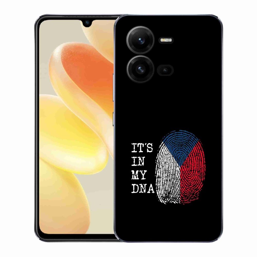 Gelový kryt mmCase na Vivo X80 Lite - vlajka otisk prstu černé pozadí