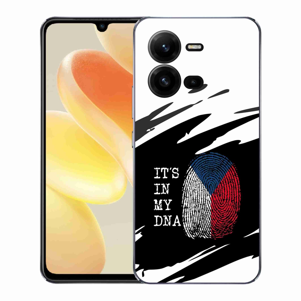 Gelový kryt mmCase na Vivo X80 Lite - vlajka otisk prstu černobílé pozadí