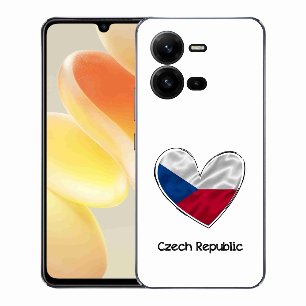 Gelový kryt mmCase na Vivo X80 Lite - vlajka srdce bílé pozadí