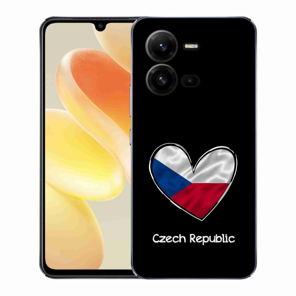 Gelový kryt mmCase na Vivo X80 Lite - vlajka srdce černé pozadí