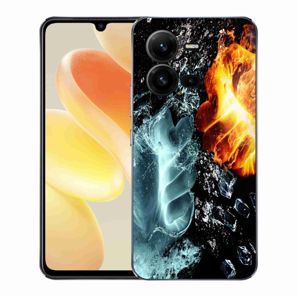 Gelový kryt mmCase na Vivo X80 Lite - voda a oheň