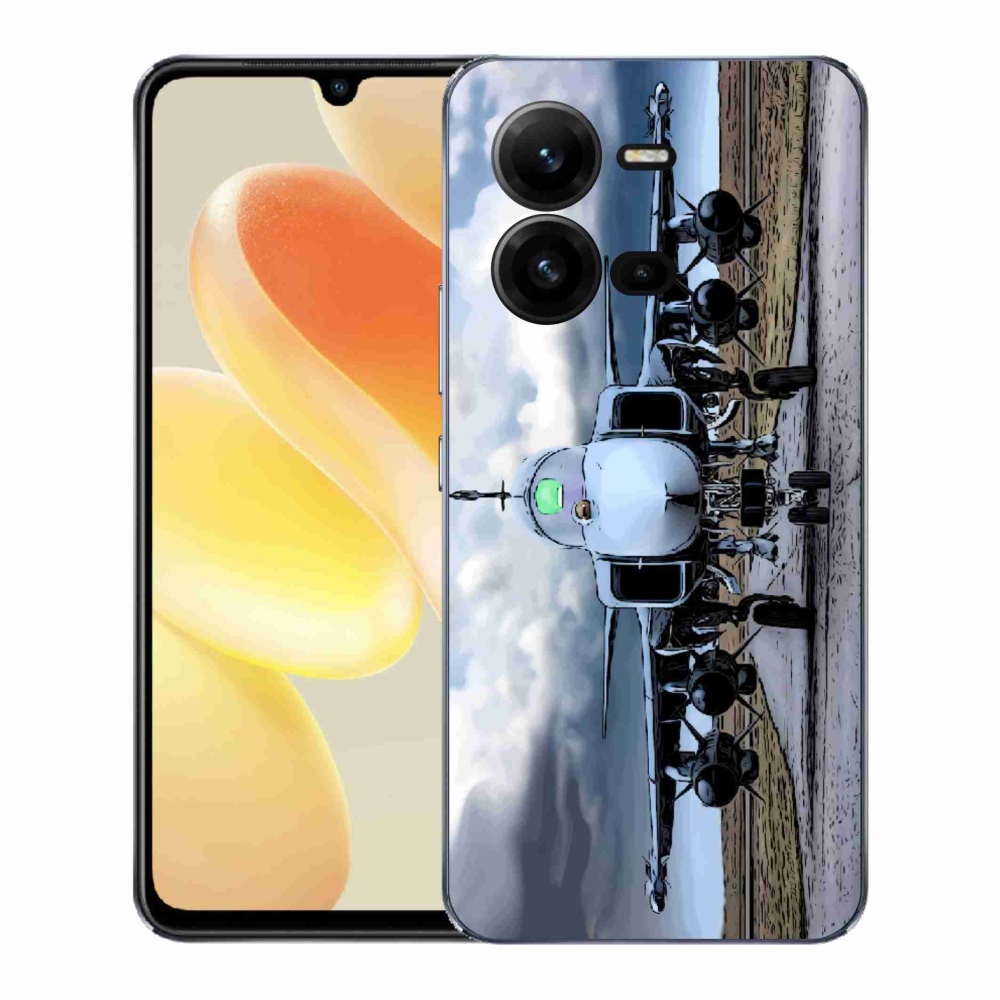 Gelový kryt mmCase na Vivo X80 Lite - vojenské letadlo