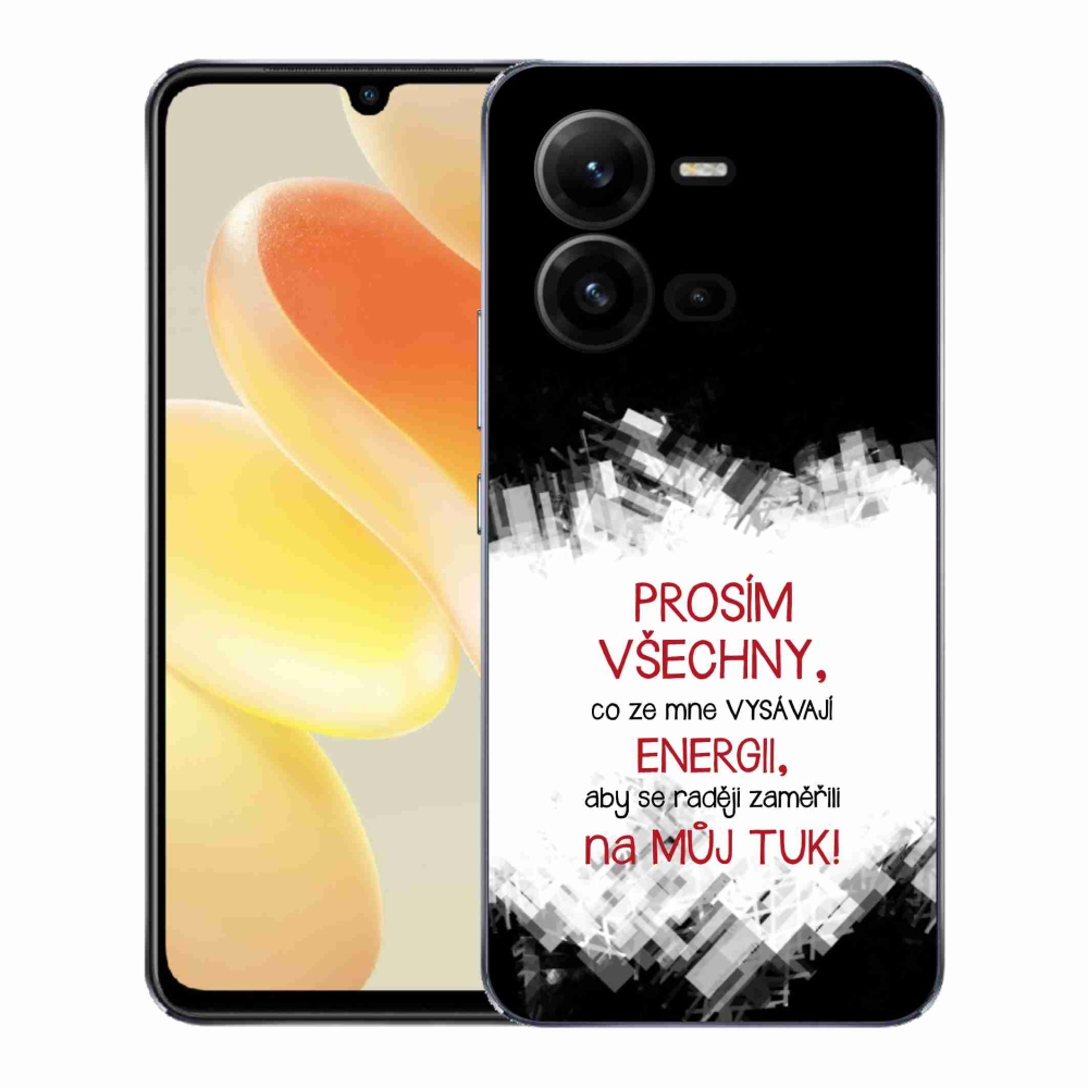 Gelový kryt mmCase na Vivo X80 Lite - vtipný text 1 červený