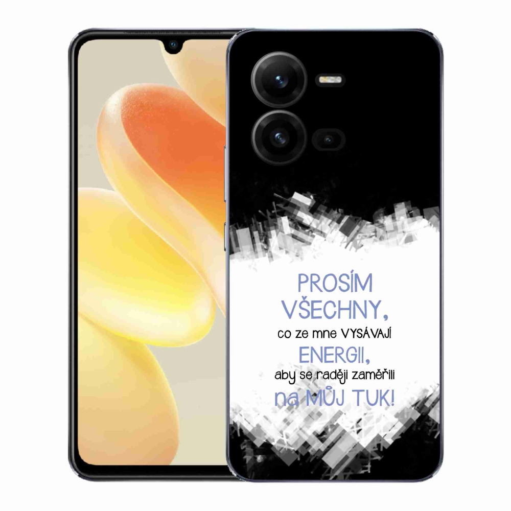 Gelový kryt mmCase na Vivo X80 Lite - vtipný text 1 modrý