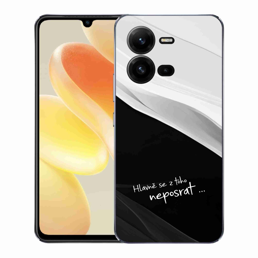 Gelový kryt mmCase na Vivo X80 Lite - vtipný text 13 černobílé pozadí