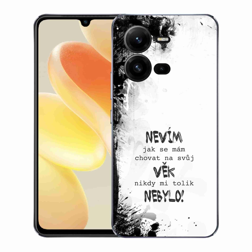 Gelový kryt mmCase na Vivo X80 Lite - vtipný text 14 bílé pozadí