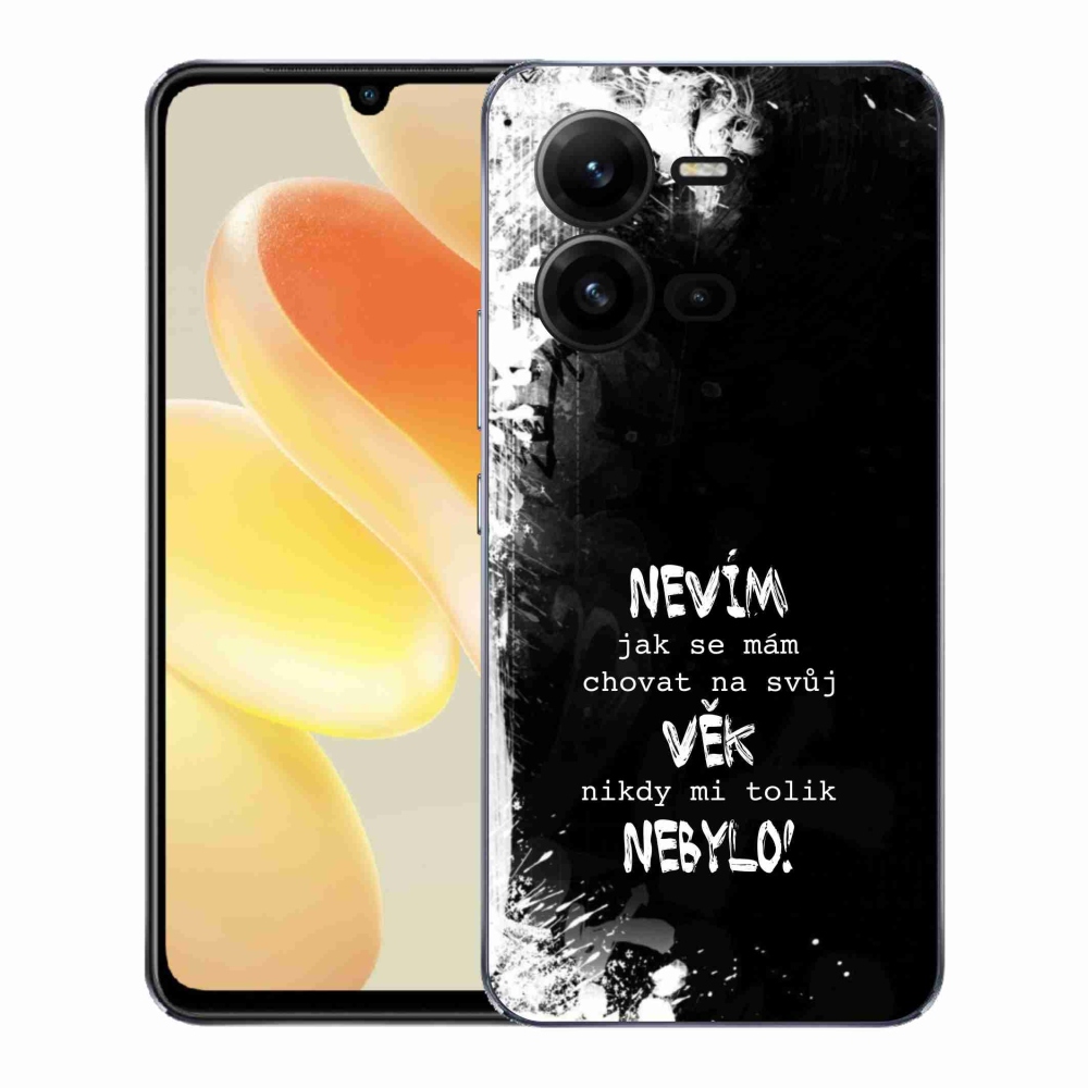 Gelový kryt mmCase na Vivo X80 Lite - vtipný text 14 černé pozadí