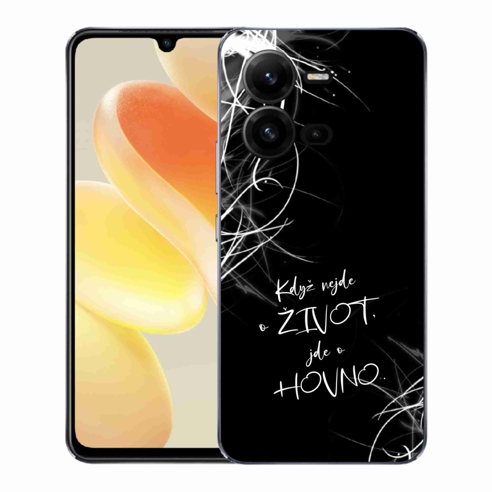 Gelový kryt mmCase na Vivo X80 Lite - vtipný text 16 černé pozadí