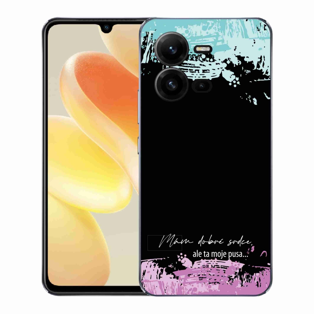 Gelový kryt mmCase na Vivo X80 Lite - vtipný text 3 černé pozadí